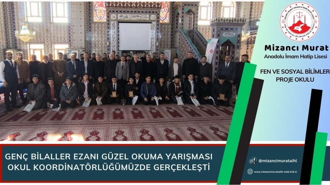 GENÇ BİLALLER EZANI GÜZEL OKUMA YARIŞMASI OKUL KOORDİNATÖRLÜĞÜMÜZDE GERÇEKLEŞTİ